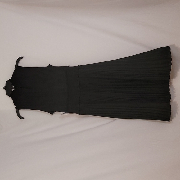 Nanette Lepore Black Halter Neck Pleated Skirt Midi Dress - Picture 5 of 12